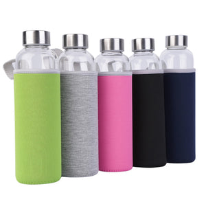 Portable Glass Water Bottle