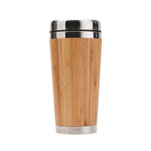 Load image into Gallery viewer, Natural Bamboo Travel Mug with Lid Stainless