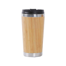 Load image into Gallery viewer, Natural Bamboo Travel Mug with Lid Stainless